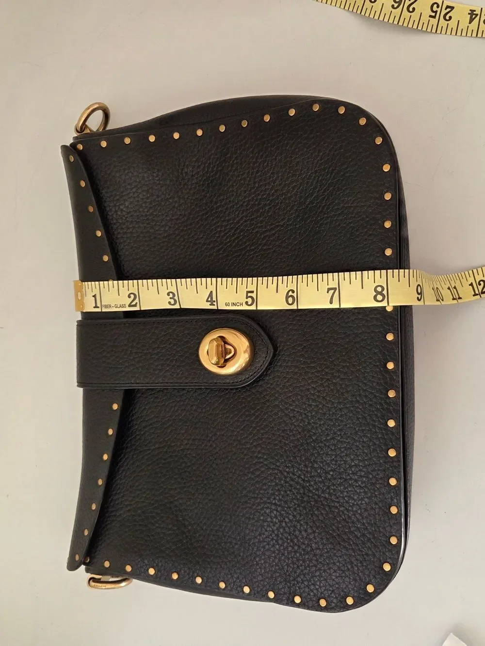 ✨️Coach 1941 Collection Black Pebbled Leather Crossbody with Gold Studs